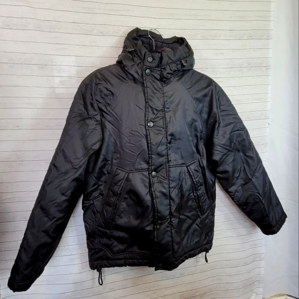 J.CREW QUILT LINED PUFFER COAT IN BLACK, SZ XS